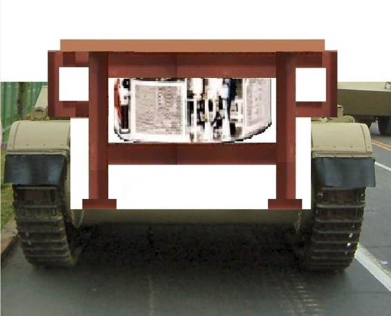 AMX 90C Turret Cube Structure holder integrated with AMX 13 Hull & Chassis 